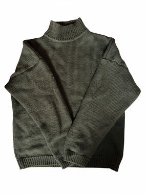 Vintage Forever Loucas Dark Green Oversized Mock Neck Knit Sweater